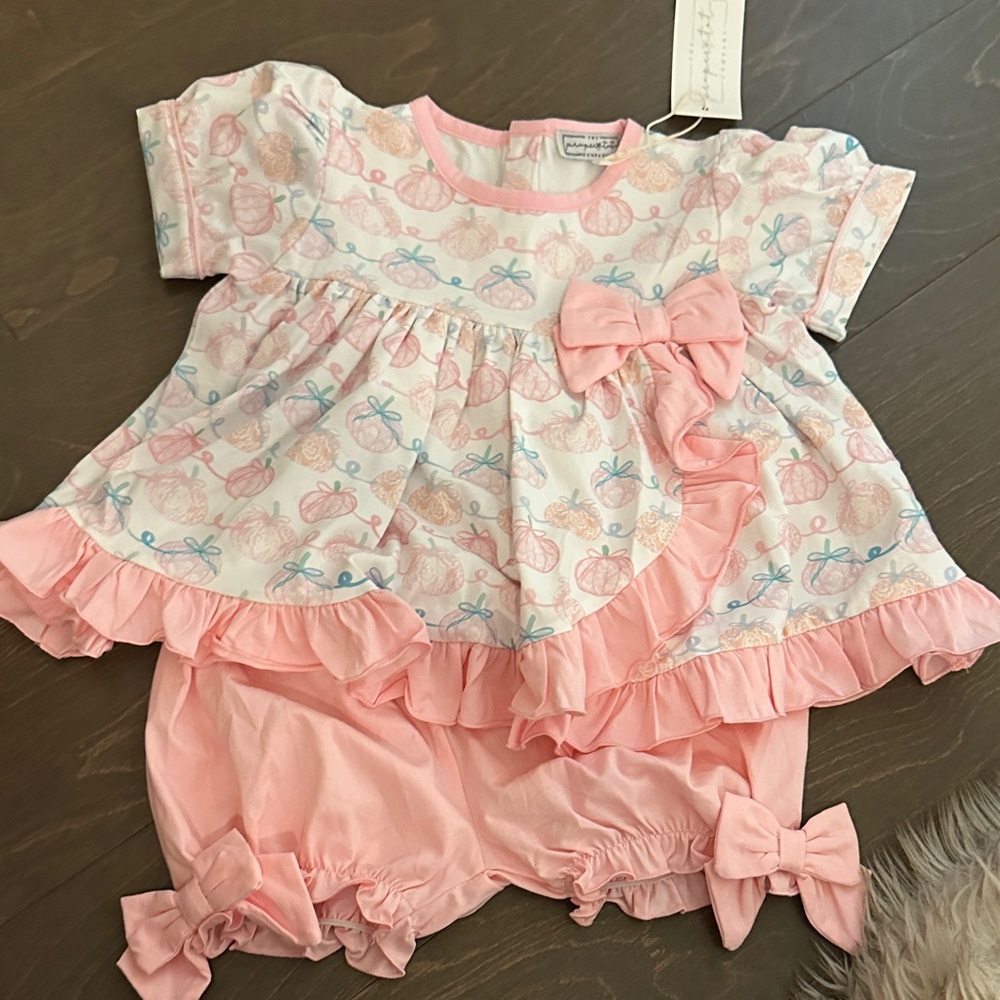 Pink Ruffled Kids Matching Set